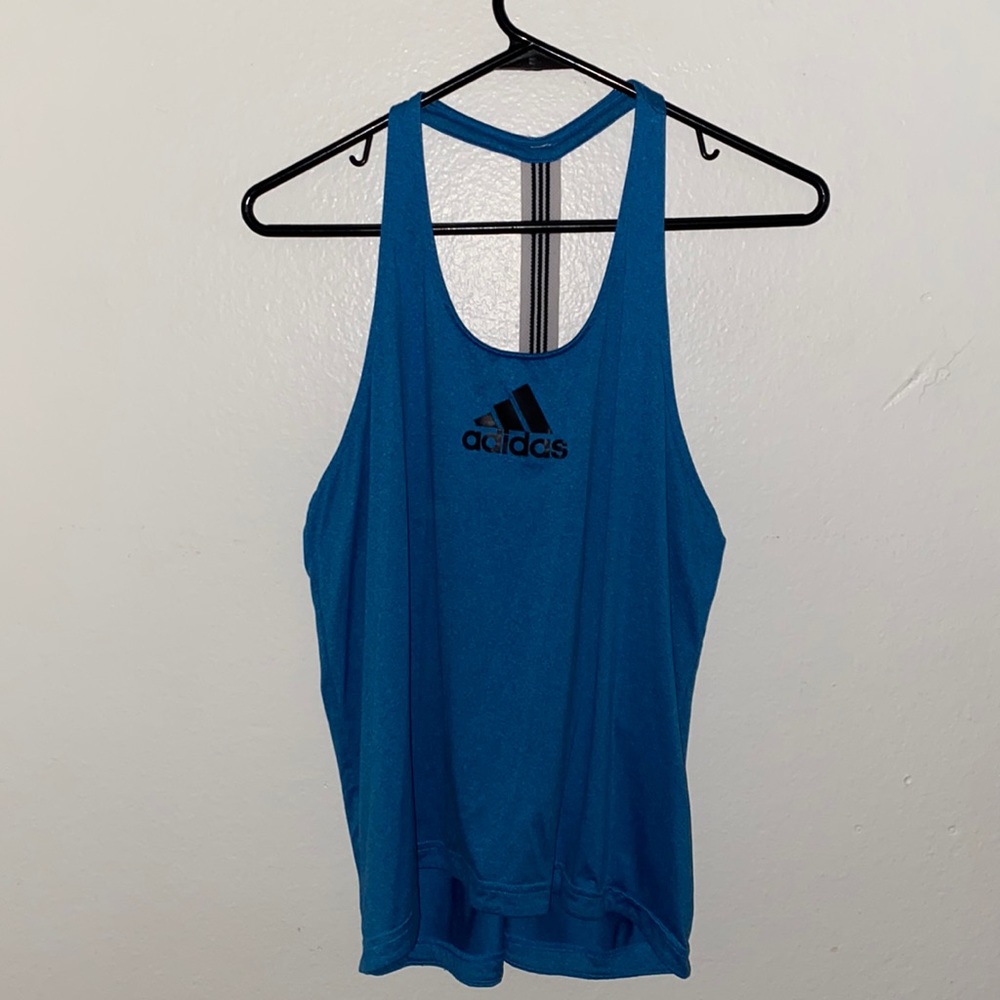 Blue adidas workout tank